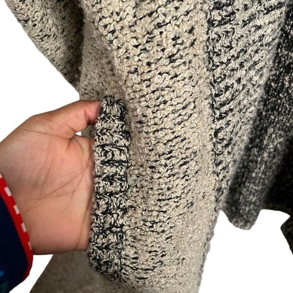 Vtg Monto Par Le Chois Womens Sweater Jacket L Tan Chunky Knit Shawl Collar - Picture 5 of 6